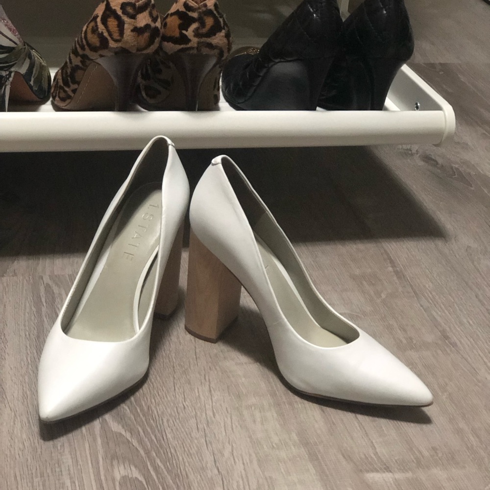 1. State Valencia leather block heel pumps